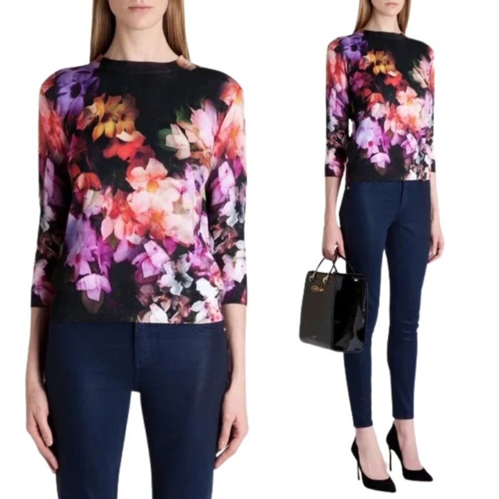Ted Baker Dumia Cascading Floral Sweater US Size 4